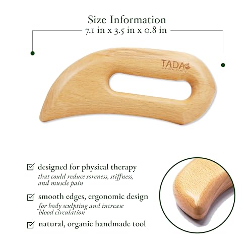 Tada Beleza Natural Madeira Gua Sha Ferramentas de Massagem Corporal Massageador de Drenagem Linfáti
