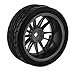 Shaluoman 1/10 RC Tires and Wheels Set, 12mm Hex Hub Wheel Rims RC Tires (65mm Diameter), 12-Spoke Plating Soft Rubber Tires for 1:10 On Road Touring Car Black