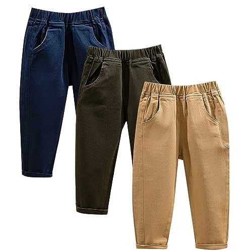 Boys Girls Haren Pants Cotton Lightweight Elastic High Waist Loose Trouser for Kids Toddler Cargo Pants