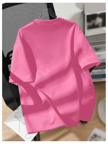 SweatyRocks Girl's Letter Graphic Loose T Shirt Crew Neck Drop Shoulder Oversized T Shirt2