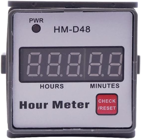 Power Hour Meter 0-99999.9 Hours | 240V AC | Resettable Run Time Counter | Panel Mount Hour Meter for Generator, Motor, Pump & Industrial Equipment (HM-D48)-picture-22