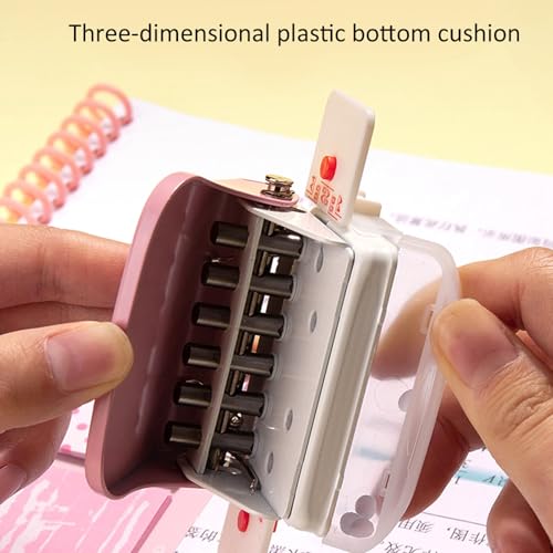 Office Hole Punch A4/A5/B5 Metal White Hole Punch Folder Hole Punch 6 Hole DIN A5 Paper Hole Punch Pocket Hole Punch Office Supplies for 5 Sheets of Hole Punch Paper - Image 3