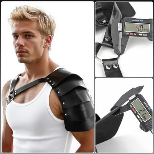 Men's Shoulder Harness Belt, Body Chest Harness for Men, Adjustable PU Leather Male Punk Chest Belt Muscle Show Fashion Costumes for Cosplay Party3