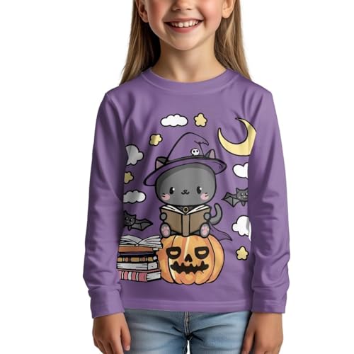 Image of Long Sleeve Shirts for Girls Casual Crewneck Tops Fall Winter Outfits for 3-16 Years Old