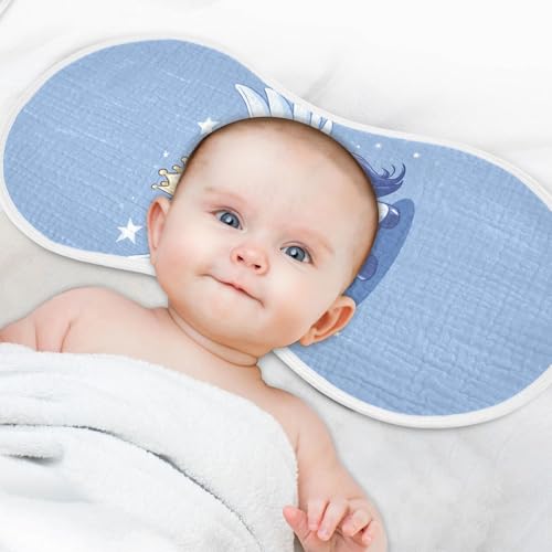 Winged Unicorns Crown Stars Baby Burp Cloths Absorbent Muslin Soft Burp Cloth Rags Cotton Burp Clothes for Girl Unisex Boy Newborn 1 Pack 22x11 Inches4