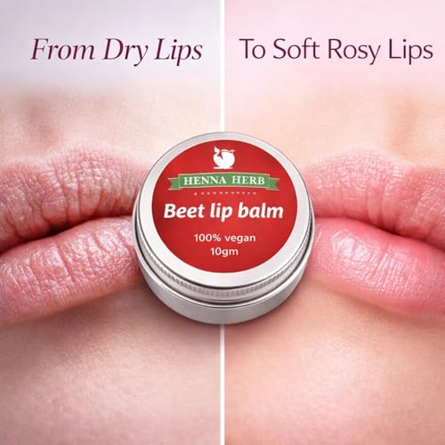 Image of Henna Herb Beetroot Lip Balm | Organic Natural Care | Tinted Lip Balm For Dry Lips | Formula for Pigmented | Soft Moisturizing Protection for Kids & Women