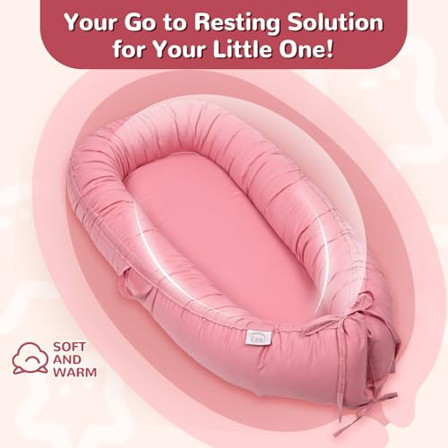 Image of EAQ Baby Lounger, Infant Lounger for Newborn,Portable Baby Nest Cover Breathable & Soft, Newborn Essentials