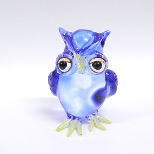 ガラス フクロウ 福来る ガラスアクセサリー 置物♪幸せを呼ぶ フクロウグッズ (ブルー) ガラス フクロウ 福来る ガラスアクセサリー 置物♪幸せを呼ぶ フクロウグッズ (ブルー)