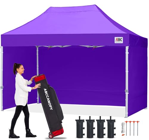 Image of ABCCANOPY Commercial Pop Up Canopy Tent with Sidewalls 10X15,Purple