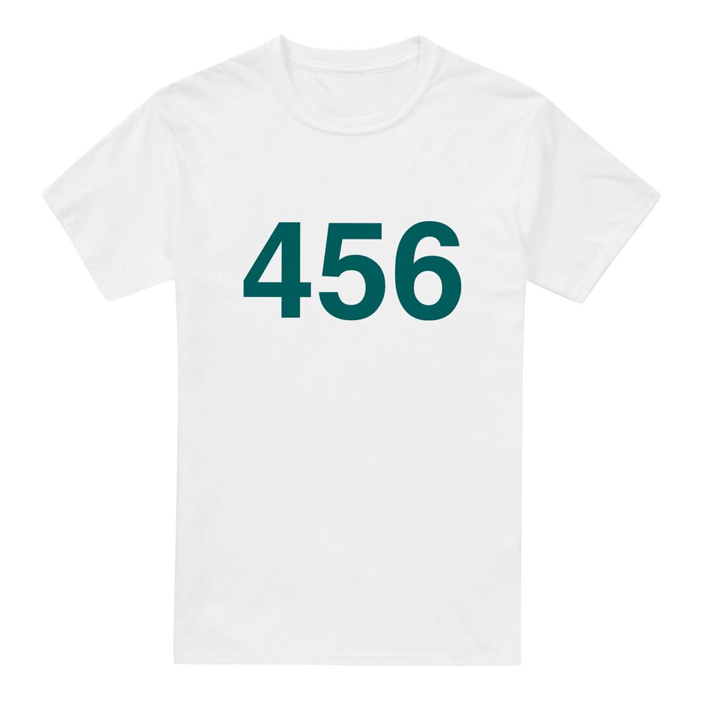 Squid Game - Player 456 Unisex T Shirt, White, X-Large
