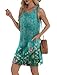 BKRIVE Summer Dresses for Women 2026 Loose Fit Round Neck Sleeveless Sundresses Beach Fashion Tank Dress with Pockets Flora Blue S