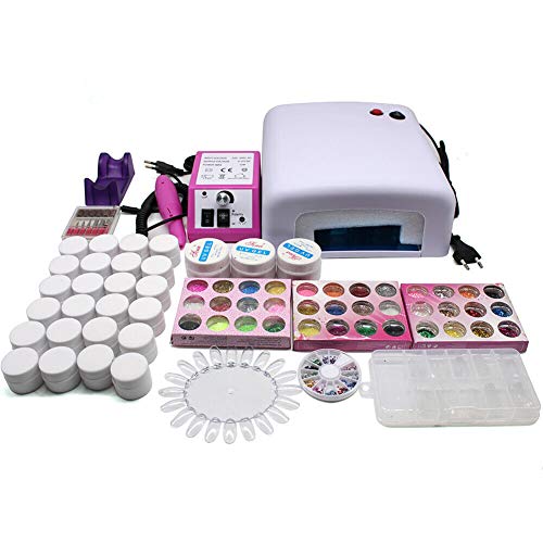 Nagelstudioset, uv-gelset, starterset, kunstnagelfrees, nagelstudioset met frees, uv-lamp, starterset, uv-gelset - Afbeelding 3