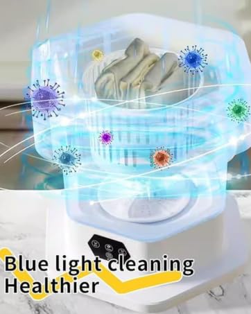 Image of Electric Semi Automatic 16L Foldable Mini Washing Machine with Dryer 3 Modes Deep Cleaning With Spin Basket Portable Machine for Travel, Apartment, Dorm, Baby cloths, Socks, Towel (Big)