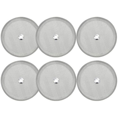 French Press Coffee Filter Replacement - 6 Pack Stainless Steel Fine Mesh Filters, Compatible with most 1-8 Cup Coffee Presses, Durable & Reusable