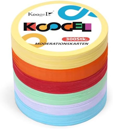 500 Stück Moderationskarten Set Rund - 15cm Origami Papier 10 Farben Für Präsentation & Moderation