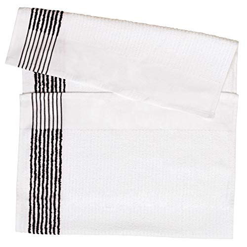 McArthur- Ribbed Caddy Towel White/Black