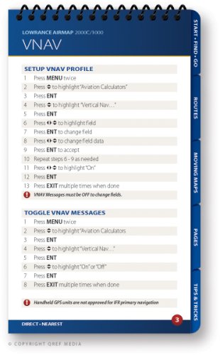 Lowrance Airmap 2000C/1000 Qref Checklist (Qref Avionics Quick Reference)      Spiral-bound – December 15, 2008