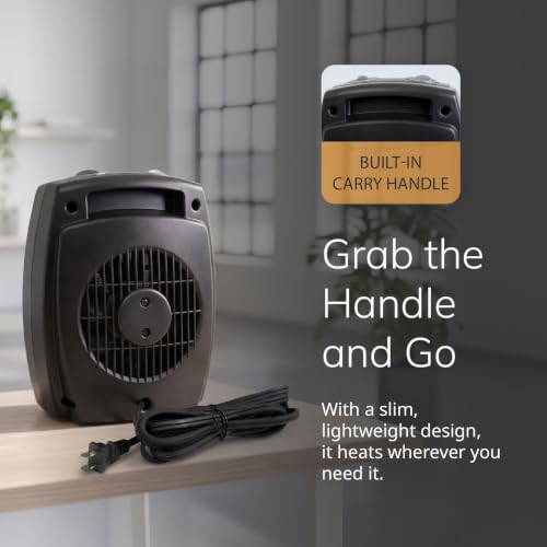 Lasko 9" Tabletop Ceramic Space Heater with Thermostat - Dark Gray - 754201 - image 6