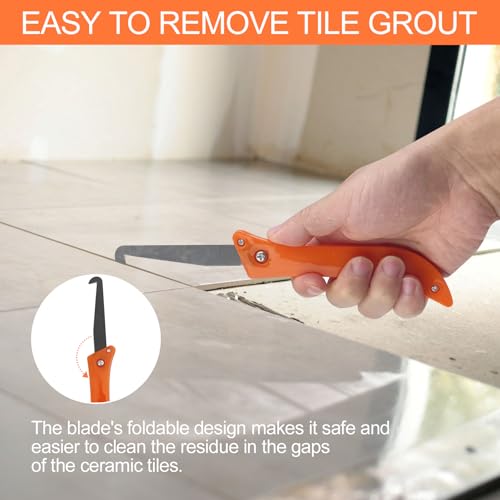 Gvolatee 2 Stück Abgewinkelter Fugenreiniger + mit 7 Ersatzklingen, Fugenkratzer Fliesen, Fugenentferner Werkzeug, Fliesenfugen Entfernen, Fliesen Entferner Fugen, für Wand Badezimmer Fliesen