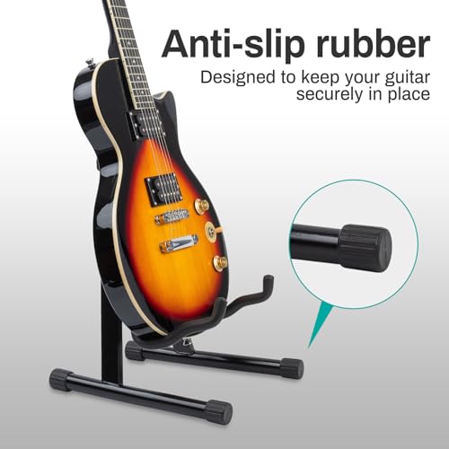 MOSEN Guitar Stand, 2 Pack Foldable A-Frame Guitar Stand with Non-Slip Rubber and Foam Arms for Acoustic Classical and Electric Guitars Bass Ukulele Holder.(MS-2ST)