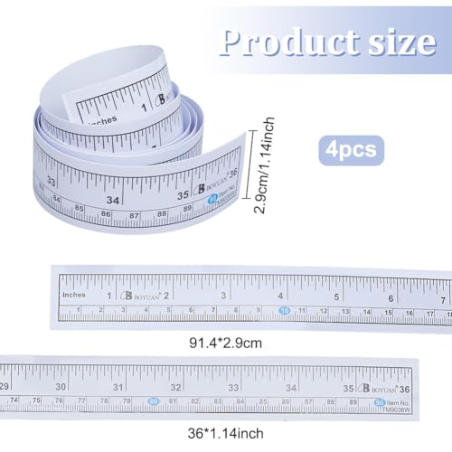 Cinta métrica adhesiva para pesca 4 pcs 90 cm miniatura 2