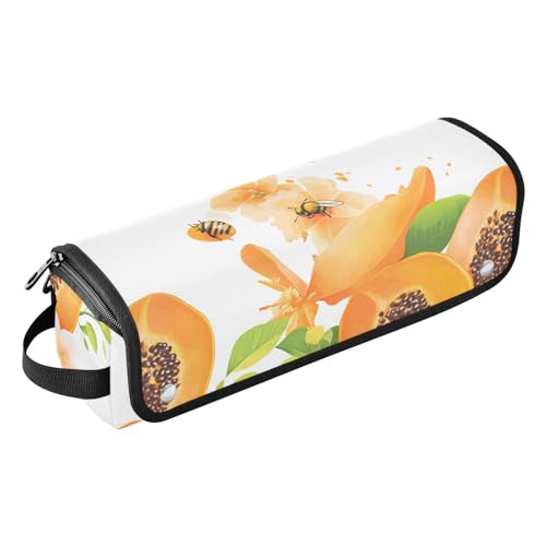 Bolsa de Viaje para Herramientas de Pelo para Mujeres con Almohadilla Resistente al Calor Impermeable, Organizador de Viaje para Plancha, Herramientas Calientes y Accesorios para el Cuidado del Cabello, Sweet Pawpaw Fruit Blanco miniatura 1