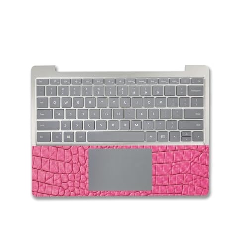 Image of MightySkins Carbon Fiber Skin Compatible with Microsoft Surface Laptop Go 3 (2023) Full Wrap Kit - Pink Gator Skin | Protective, Durable Textured Carbon Fiber Finish | Easy to Apply | Made in The USA