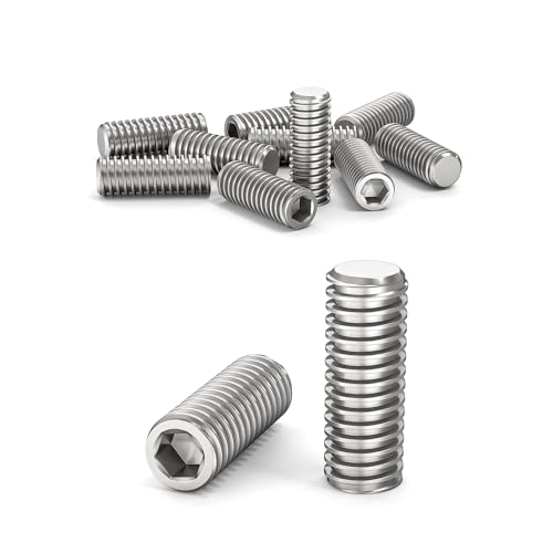 ORTAVA Tornillos prisioneros, tornillos prisioneros M6 x 16 mm, DIN 913/ISO 4026 con hexágono interior (ISK) y cabeza cónica, tornillo prisionero acero inoxidable (plata)