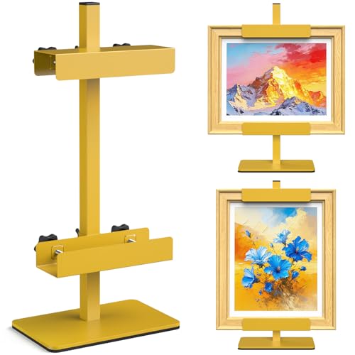 CZMIYRPY Tabletop Easel Stand Picture Easels for Display Up to 15.5 H Gold Picture Frame Stand Table Top Easel Metal Picture Easel for Photos Painting Artwork Books (Base: 1.32 lbs)