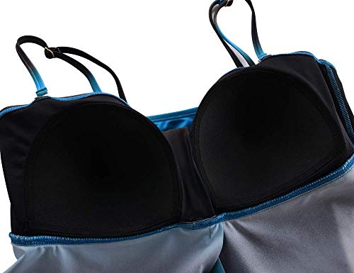 Image of Hilor Women's Flyaway Tankini Top Bandeau Swimsuit Flowy Bathing Suit Tummy Control Swimwear