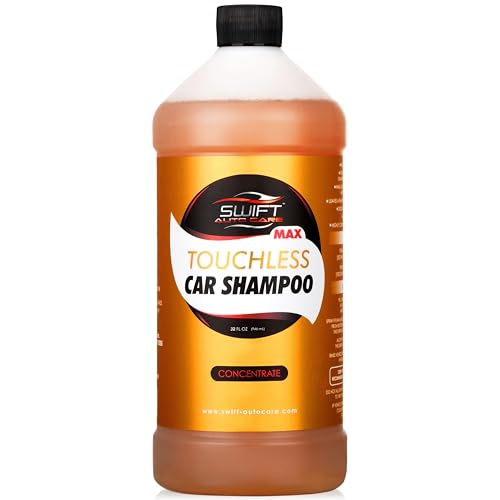 Swift Touchless Car Shampoo MAX Concentrate (32 Oz) - No Brushing Required High Foaming Car Soap Heavy Duty Auto Detergent for Foam Cannon Works on Cars Trucks RVs Upholstery & More!