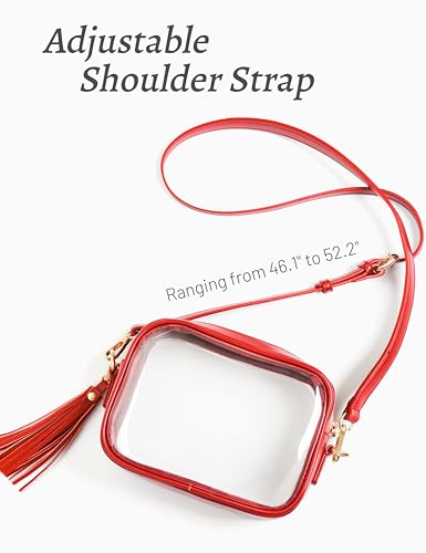 Image of Yarnic Clear Bag Stadium Approved, PVC Transparent Crossbody Purse Small Clear Crossbody Bag with Adjustable Shoulder Strap