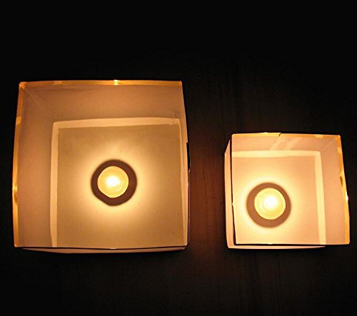 Fascola Outdoor Water Floating Candle Lanterns Biodegradable White Chinese Paper Lanterns For Wishing, Praying, Floating 10 Pack 5.9 Inch #TOP6
