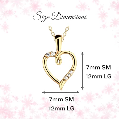 Cherished Moments Girl's 14K Gold-Plated Open Heart Pendant Necklace with CZs4