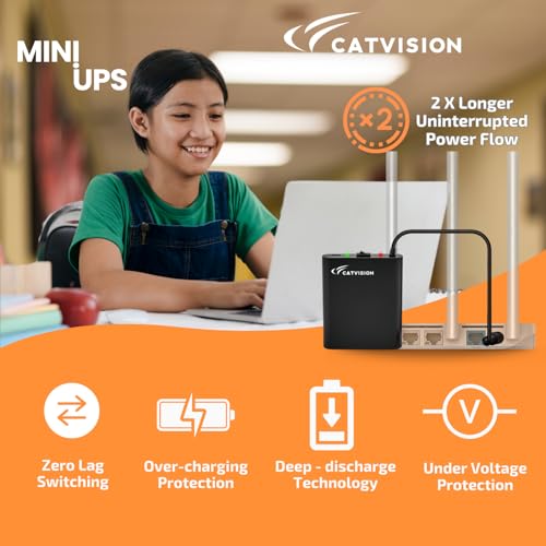 Image of Catvision Mini UPS for Wi-Fi Routers I 12V-2A I Battery Backup Upto 6 Hours (Lab Tested) | Surge & Discharge Protection I 12 Months Warranty | Portable UPS | BIS Approved