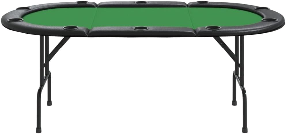 YAFF 10-Player Folding Poker Table Green 81.1"x41.7"x29.5"