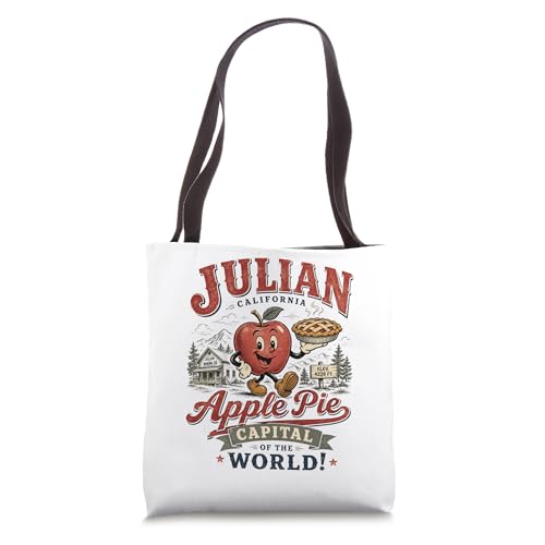 Julian California Apple Pie Capital Vintage Mascot Logo Tote Bag