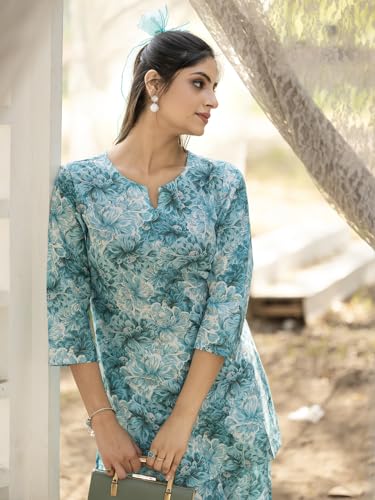 Image of Pinkmint Women's Pure Cotton Co Ord Set l Kurta Sets for Women |Kurta Sets| Printed Kurta with Pant l Stylish Pocket & 3 /4 Sleeve Women Co-ord Set (Avaiable in Plus size)