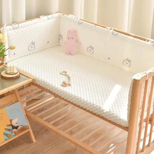 LYMLYB 1 Pieza Nido Cuna para bebé,Suave,Borde Cuna Fibra poliéster, protección Bordes,Protector Cuna para bebé,Borde Cuna,Protector Cama,Cuna Transpirable para bebé NES,F,63.0x11.0inches