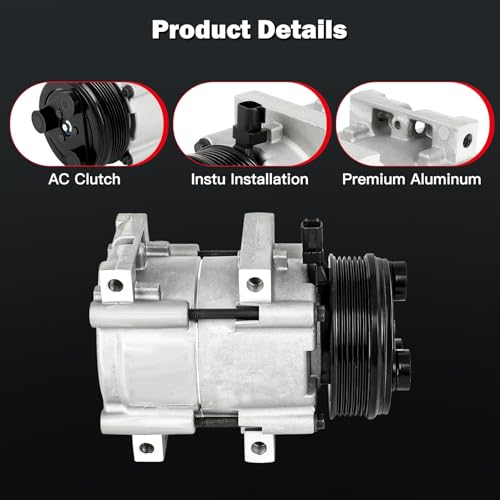 Image of cciyu Air Conditioning Compressor for Ford Mustang 4.0L 2007-2010 | 67193 Replaces AC Compressor for Car Powerful Cooling Quiet Operation