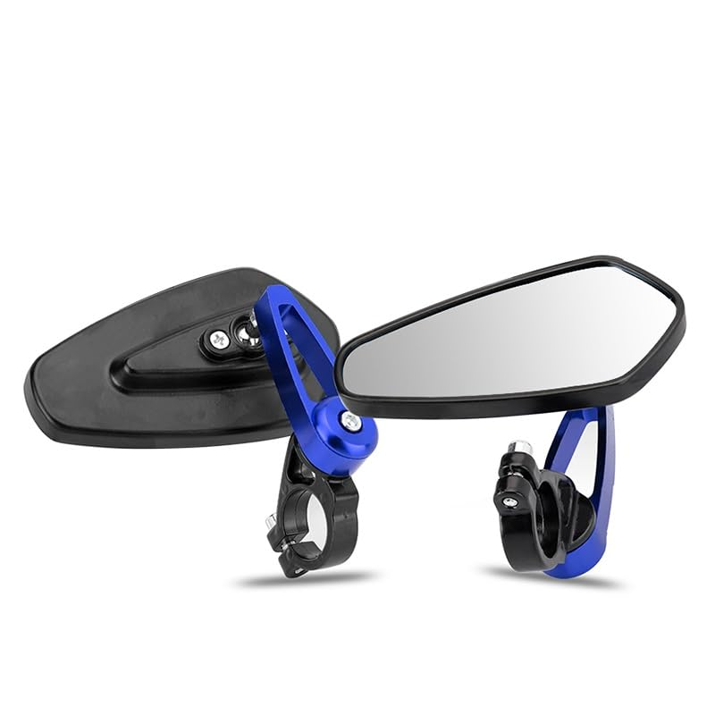 Rétroviseurs moto universels 22mm bleu embout guidon scooter