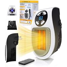 Upgrade Smart Plug in Wall Space Heater,450W Programmable Portable Electric Small Safe Heater,Adjustable Thermostat Timer,Overheat Protection,LED Display White-Smart