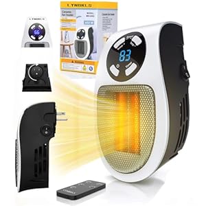 Upgrade Smart Wall Space Heater,450WProgrammable Portable Electric Small Safe Heater,Adjustable Thermostat/Timer,Overheat Protection,LED Display,Energy-saving heater for Bathroom Indoor Use (White)