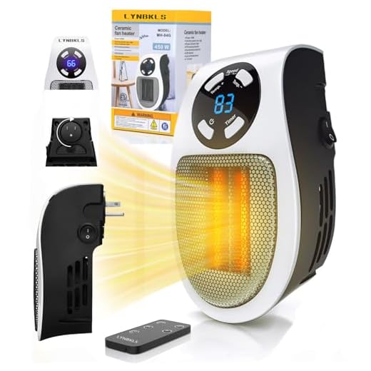 Upgrade Smart Plug in Wall Space Heater,450W Programmable Portable Electric Small Safe Heater,Adjustable Thermostat Timer,Overheat Protection,LED Display (White-Smart)