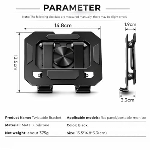 Image of Aluminium Tablet Stand Holder, 360 Rotating Base, Height & Angle Adjustable Metal Phone Stand, Foldable Desk Holder Compatible with All Tablets & Smartphones (Black)