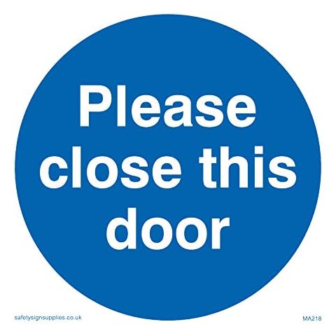 Viking Signs MA218-S85-V"Please Close This Door" Sign, Vinyl, 85 mm x 85 mm Cover