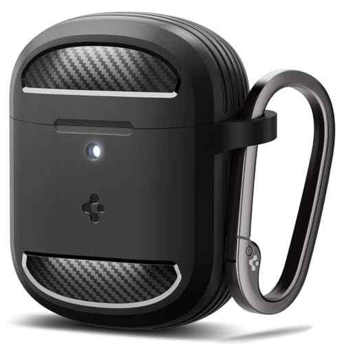 Spigen Rugged Armor Designed for Google Pixel Buds Pro 2 (2024) and Pro 1 (2022) Case Cover with Keychain - Matte Black