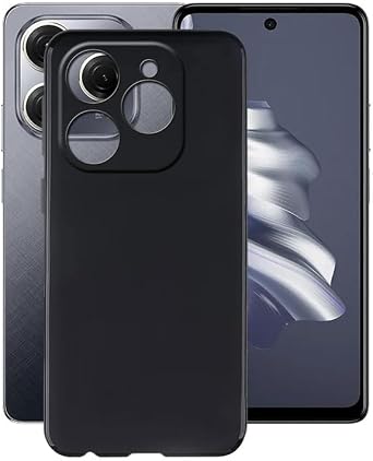 for Tecno Spark 20 Pro Case, Shockproof TPU Bumper Shell, 360 Drop Protection Shell Ultra-Thin Soft Silicone Cover for Tecno Spark 20 Pro 6.78" - Black