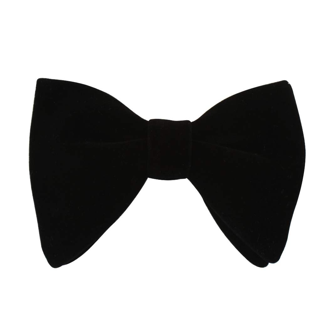 LovacelyLovacely Mens Oversized Velvet Bow Tie Solid Color Formal Tuxedo Pre-Tied Big Bowtie