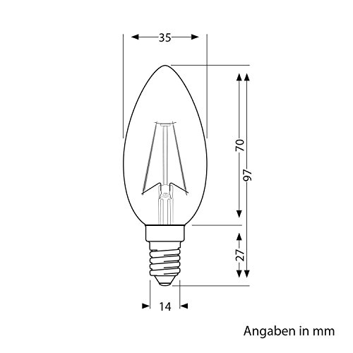 Ledscom.de E14 LED candela filamento Vintage